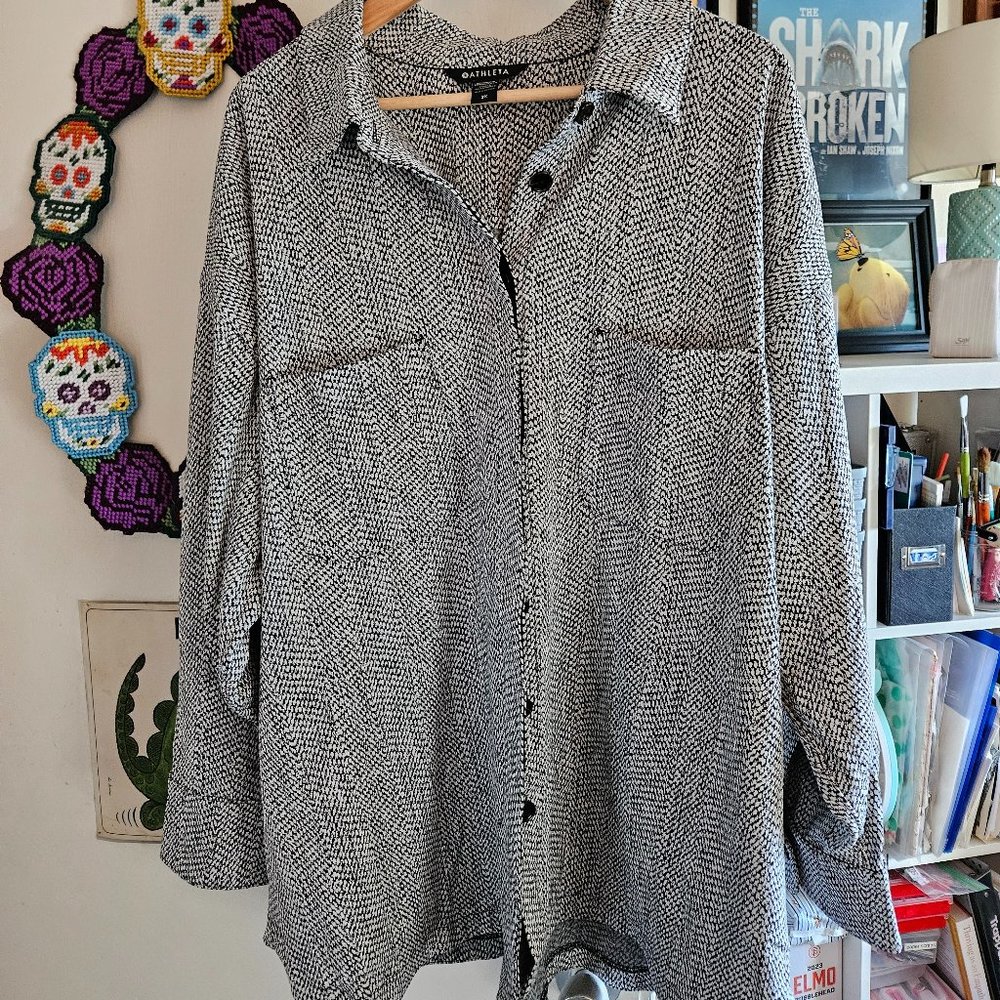 Athleta Texture Shirt Jacket 2xl NWT